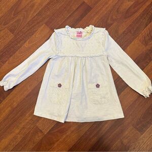 MATILDA JANE SIZE 4 Make Believe Playin House Top Cream Eyelet Shirt